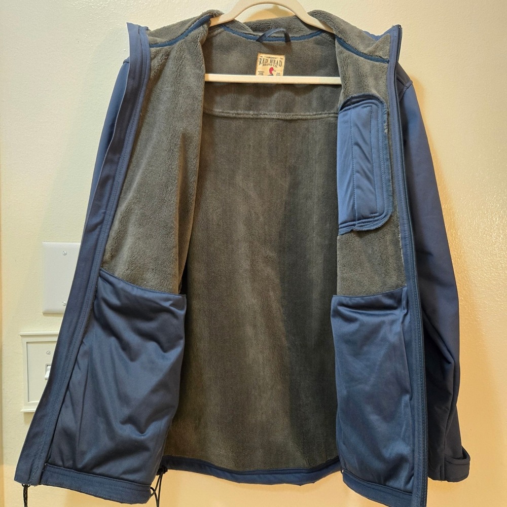 RedHead Softshell Jacket Mens  Blue Fleece Lined Full Zip Outdoor Coat - Picture 8 of 11